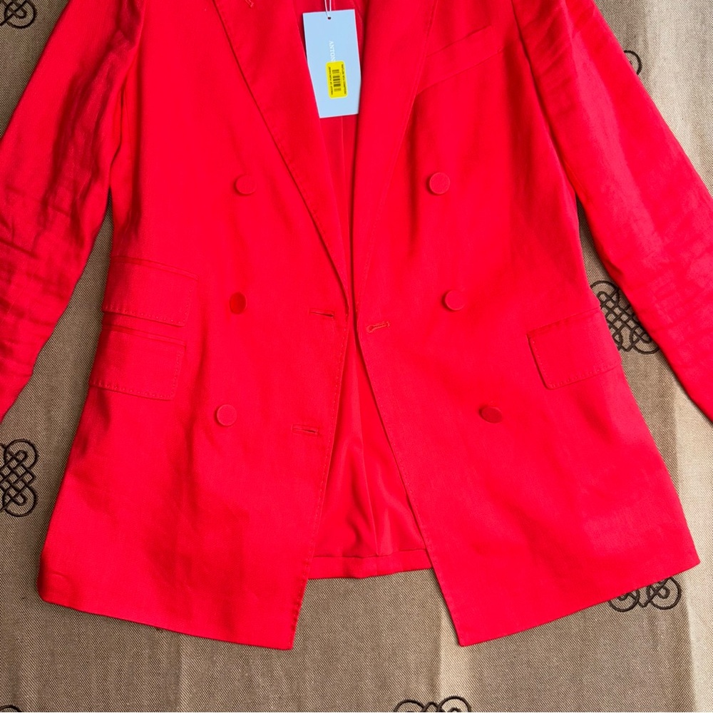 Antonio Melani Riviera Notch Lapel Long Sleeve Linen Blend Button Front Blazer - Picture 2 of 16